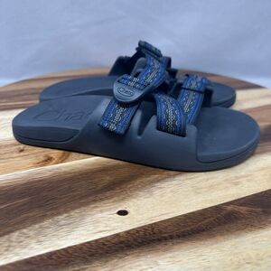 Chaco Chillos Slide Sandals Men's 8 Blue Nylon Weave Buckle Comfort Casual